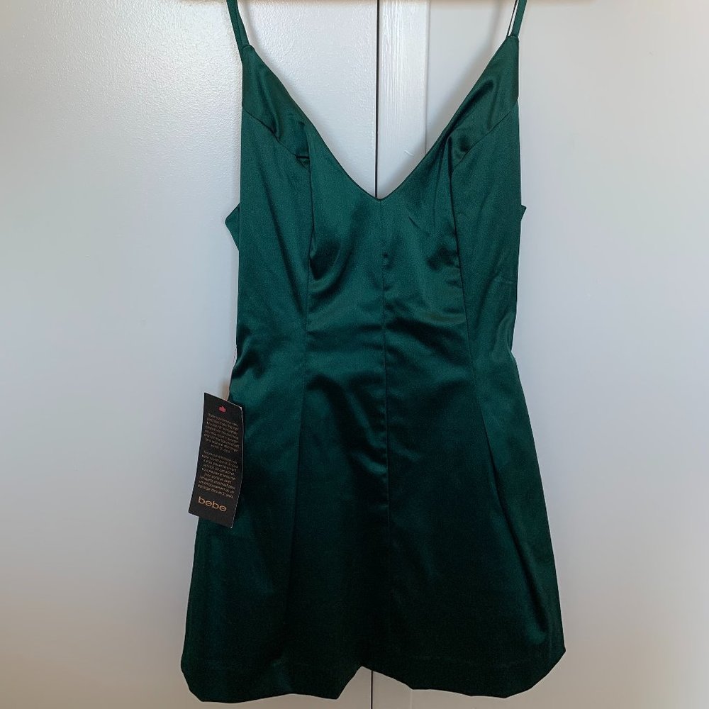 BEBE | Green Satin Dress | Size 6